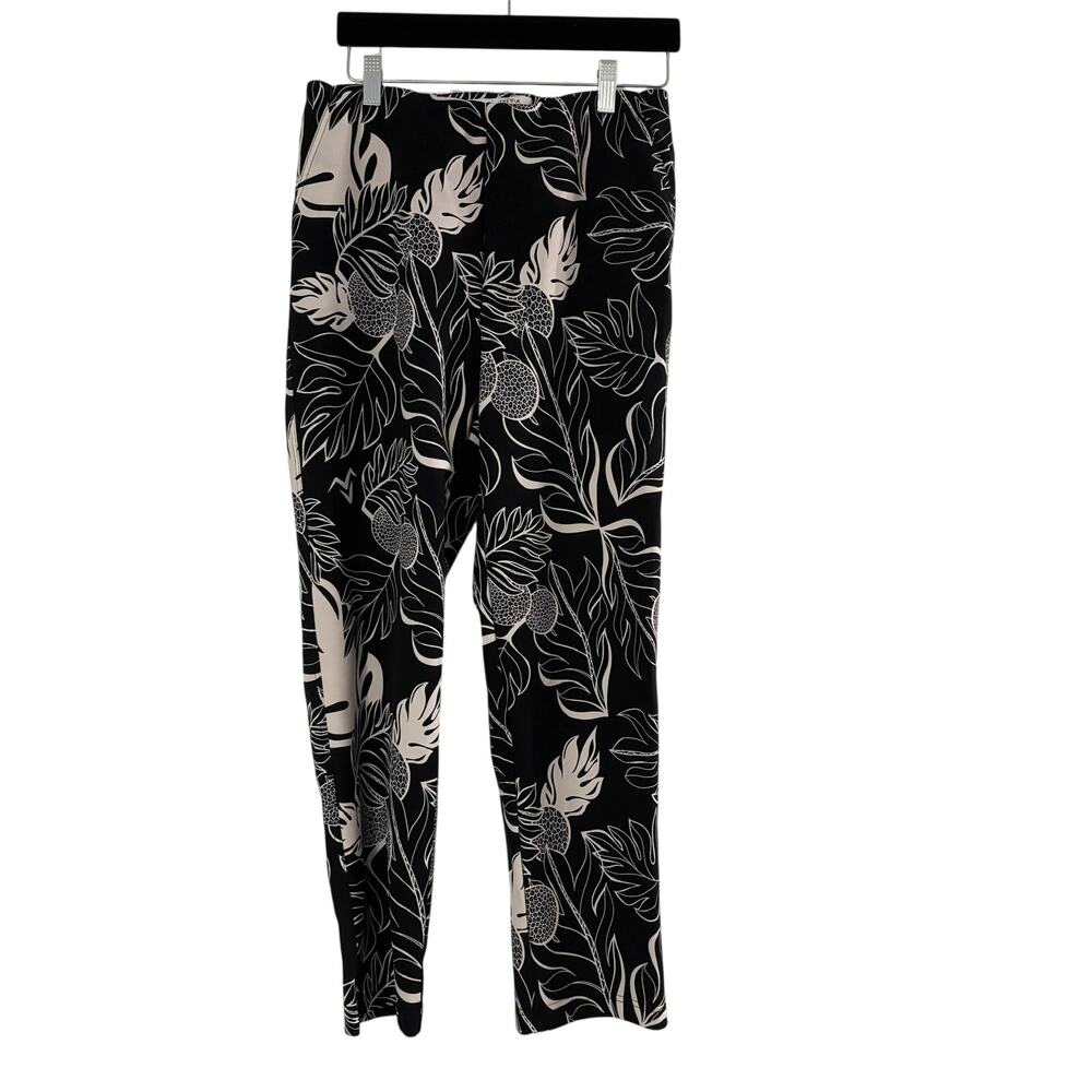 Missing Polynesia Black White Tropical Print Pant… - image 1